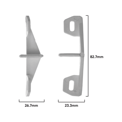 Rolltrak Sliding Door Guide - Adjustable Nylon - 83mm x Plastic - Easy Install