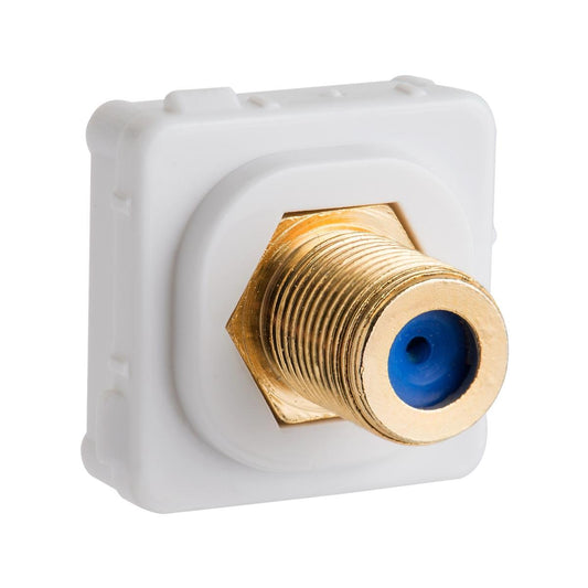 Deta Antenna F Connector Wall Plate - 25mm x 25mm - Gold Plated - Easy Installation - Auzzistore