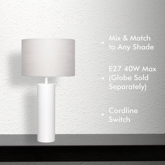 Verve Design 42cm Sierra Lamp Base - Matte White - Indoor Use - Corrosion Resistant – view 2