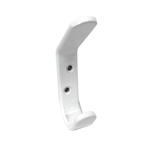Adoored Double White Beau Deco Hook - 100mm Aluminium - Durable Design