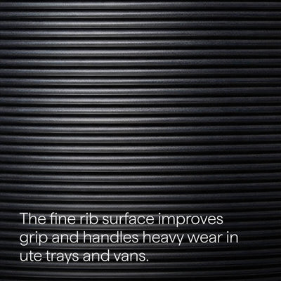 Matpro Rubber Matting 1x2m Black 3mm Thick Anti-Slip Fine Rib