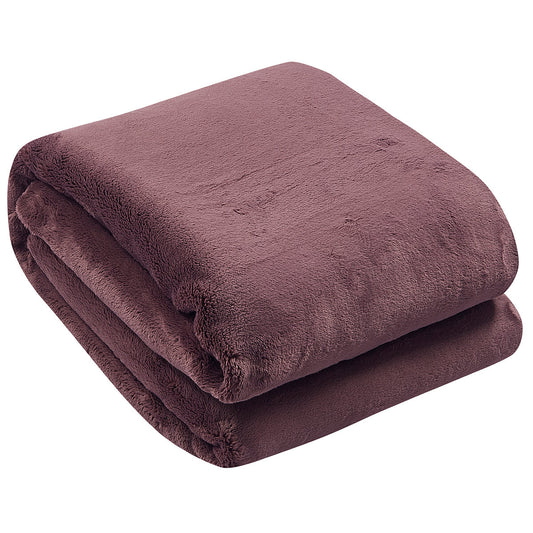 Amari Luxury Velvet Throw 152cm x 177cm Light Brown Oversize Warm Cozy Plush 600 gsm – view 2