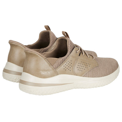 Skechers Men's Delson Tan AU 11 Shoe - Air-Cooled Memory Foam, Flexible Outsole