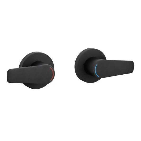 Evekare Matte Black 1/4 Turn Extended Lever Wall Top Assembly 150mm - Easy Access - Aged Care