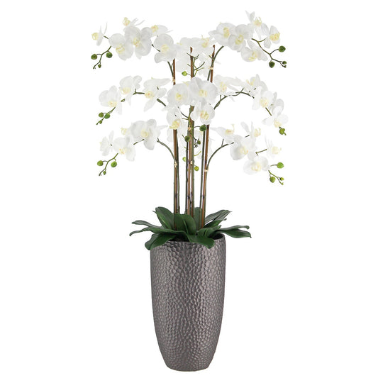 CGH 1.2M White Artificial Phalaenopsis Orchid Arrangement in Modern Planter – view 2
