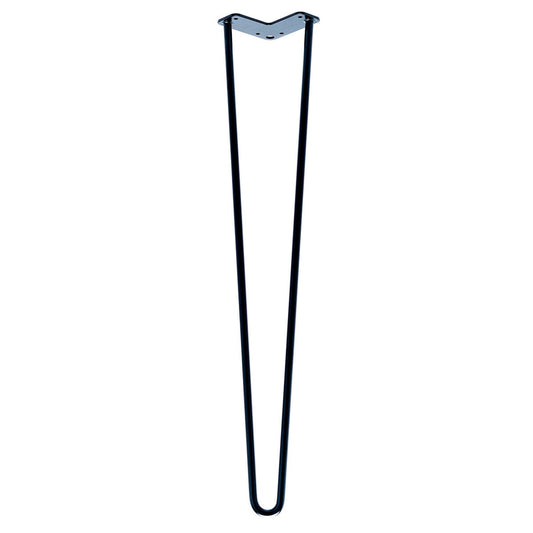 Taskmaster Hairpin Leg - 710mm x 12mm - Solid Steel - Matte Black - Auzzistore