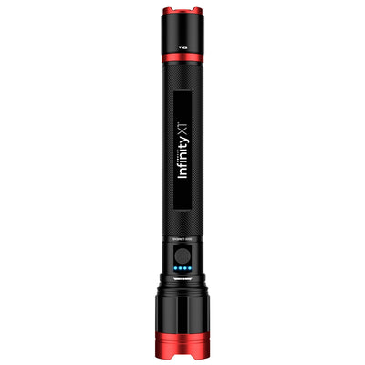 Infinity X1 5000 Lumen Dual Power Focusing Flashlight with USB Ports, Rechargeable Battery, Twist-to-Focus Beam, Aircraft Grade Aluminium Body