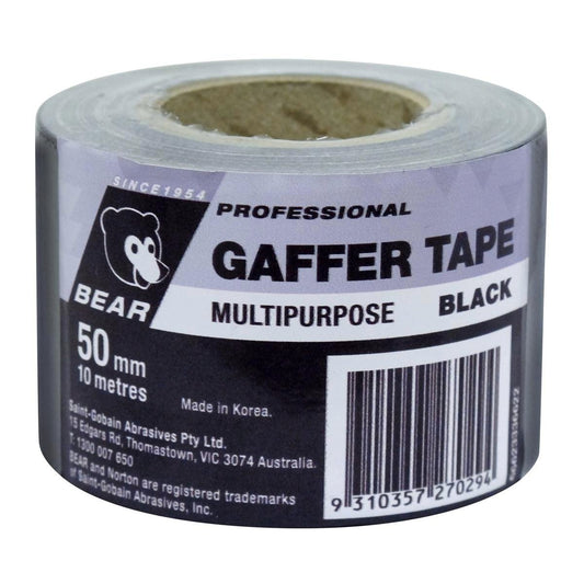 Bear Multipurpose Gaffer Tape - 50mm x 10m - Black - Heavy Duty