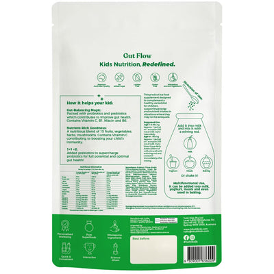 Tutti Kids Gut Flow 150g – Berry-Flavored Probiotic Superfood Powder for Gut Health & Immunity