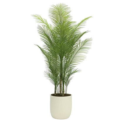 CGH Artificial Palm Tree In Ribbed Pot 2M | Lifelike, High-Quality, Hassle-Free Maintenance | Artisan Style Planter