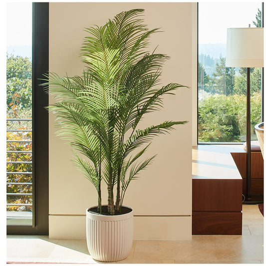 CGH Artificial Palm Tree In Ribbed Pot 2M | Lifelike, High-Quality, Hassle-Free Maintenance | Artisan Style Planter – view 2