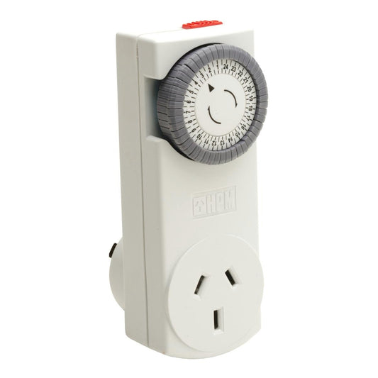 HPM Slimline 24hr Analogue Timer - 10A Plastic - Energy Efficient - Auzzistore