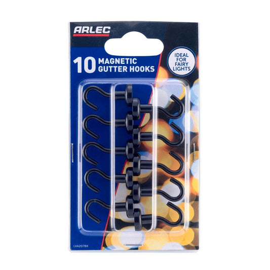 Arlec Magnetic Gutter Hooks - 16mm - Steel - Black Epoxy Finish