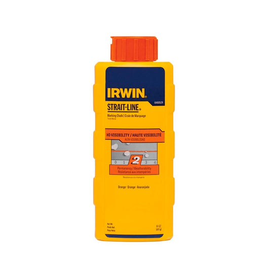 Irwin Strait Line Marking Chalk - 8oz - Orange - Hi-Visibility - Auzzistore