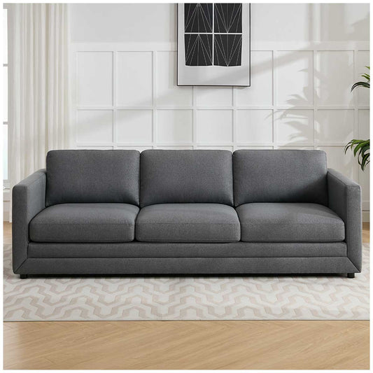 Fresh Industries 3 Seater Fabric Sofa with Loose Seat & Back Cushions, 150 kg Capacity per Seat