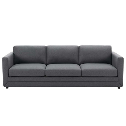 Fresh Industries 3 Seater Fabric Sofa with Loose Seat & Back Cushions, 150 kg Capacity per Seat
