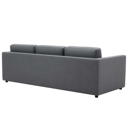 Fresh Industries 3 Seater Fabric Sofa with Loose Seat & Back Cushions, 150 kg Capacity per Seat