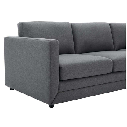 Fresh Industries 3 Seater Fabric Sofa with Loose Seat & Back Cushions, 150 kg Capacity per Seat
