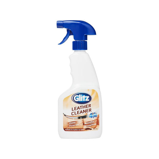 Glitz Leather Cleaner - 500ml HDPE Plastic - Cleans Preserves Beautifies