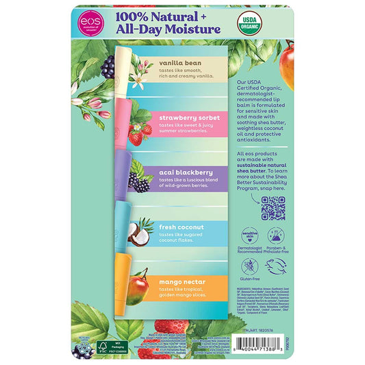 eos Organic Lip Balm 9 Pack - USDA Certified Organic, Sensitive Skin Formula with Shea Butter, Coconut Oil - 100% Natural – view 2