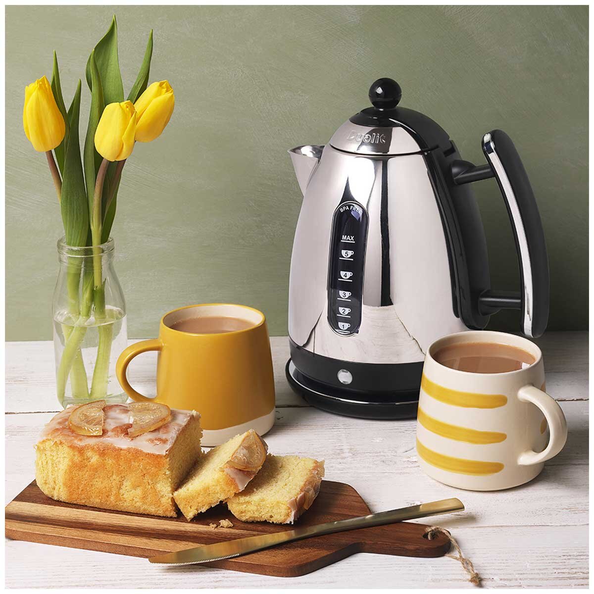 Dualit Lite Jug Kettle DU72040 Black 1.5L Rapid Boil BPA-Free Windows & Spout