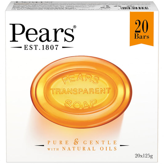 Pears Amber Transparent Soap, Natural Oils, 20 x 125g