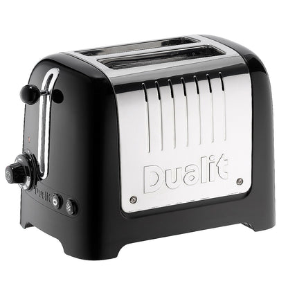 Dualit 2 Slot Lite Toaster DU26208 Black | High Wattage, Extra Wide Slots, Perfect Toast Technology, Bagel & Defrost Functions