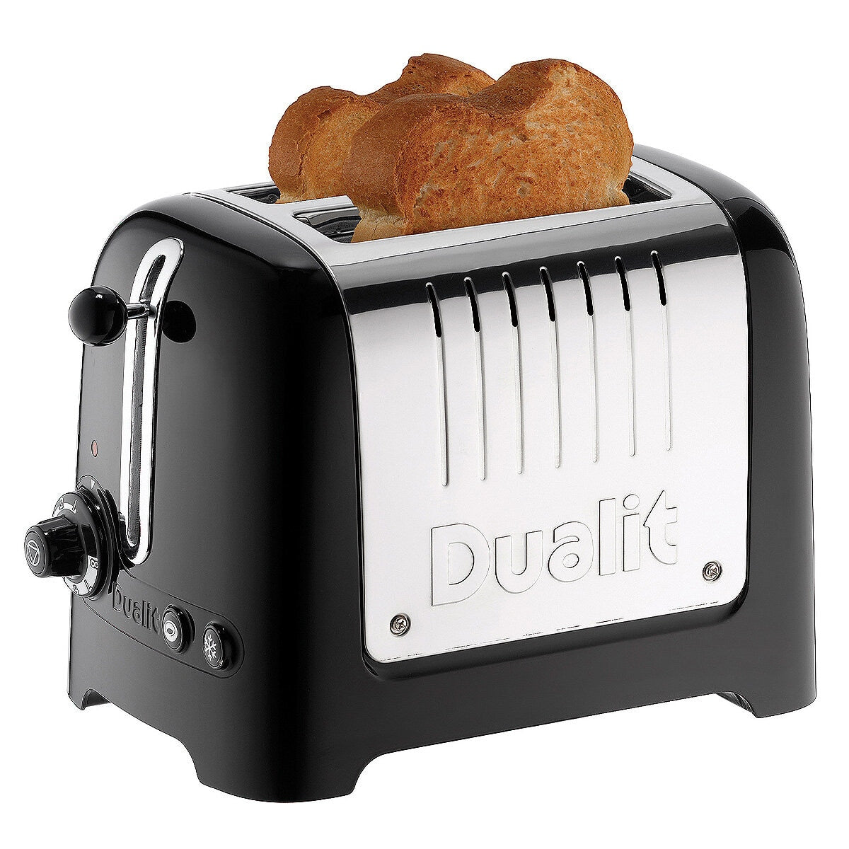 Dualit 2 Slot Lite Toaster DU26208 Black | High Wattage, Extra Wide Slots, Perfect Toast Technology, Bagel & Defrost Functions