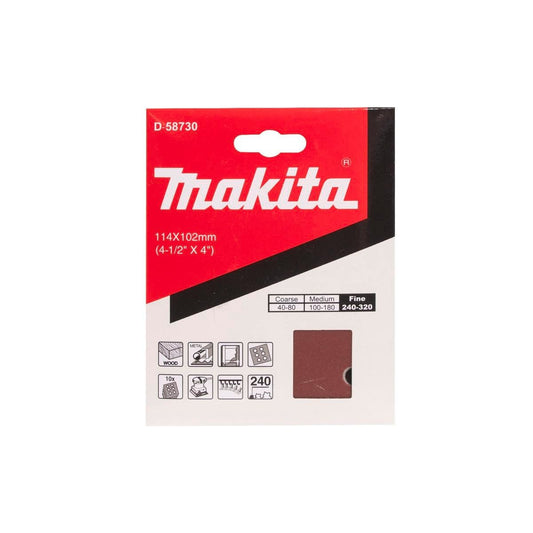 Makita P240 Wood Abrasive Sheet 10 Pack 240 Grit Aluminium Oxide - Auzzistore