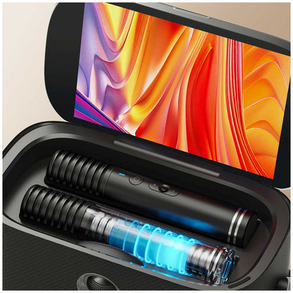 Ikarao Shell S2 Portable 140W Karaoke Speakers, 8" Touchscreen, 2 Mics, Bluetooth 5.3