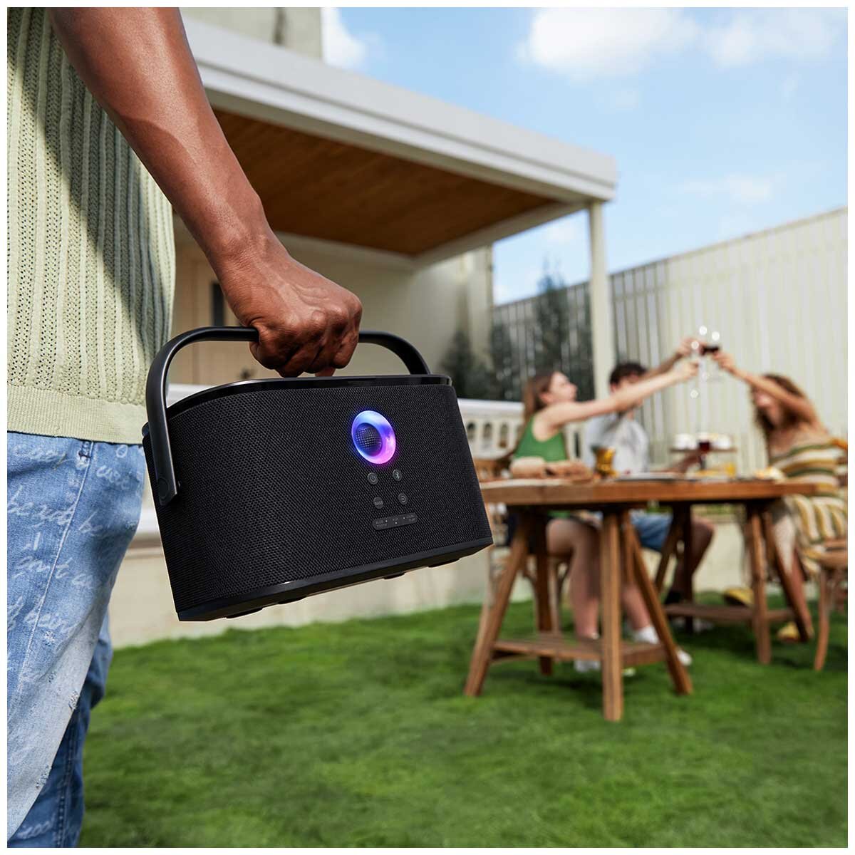 Ikarao Shell S2 Portable 140W Karaoke Speakers, 8" Touchscreen, 2 Mics, Bluetooth 5.3