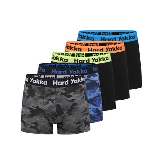 Hard Yakka Cotton Trunks 5 Pack 2XL - Black Camo - Comfortable & Breathable - Auzzistore