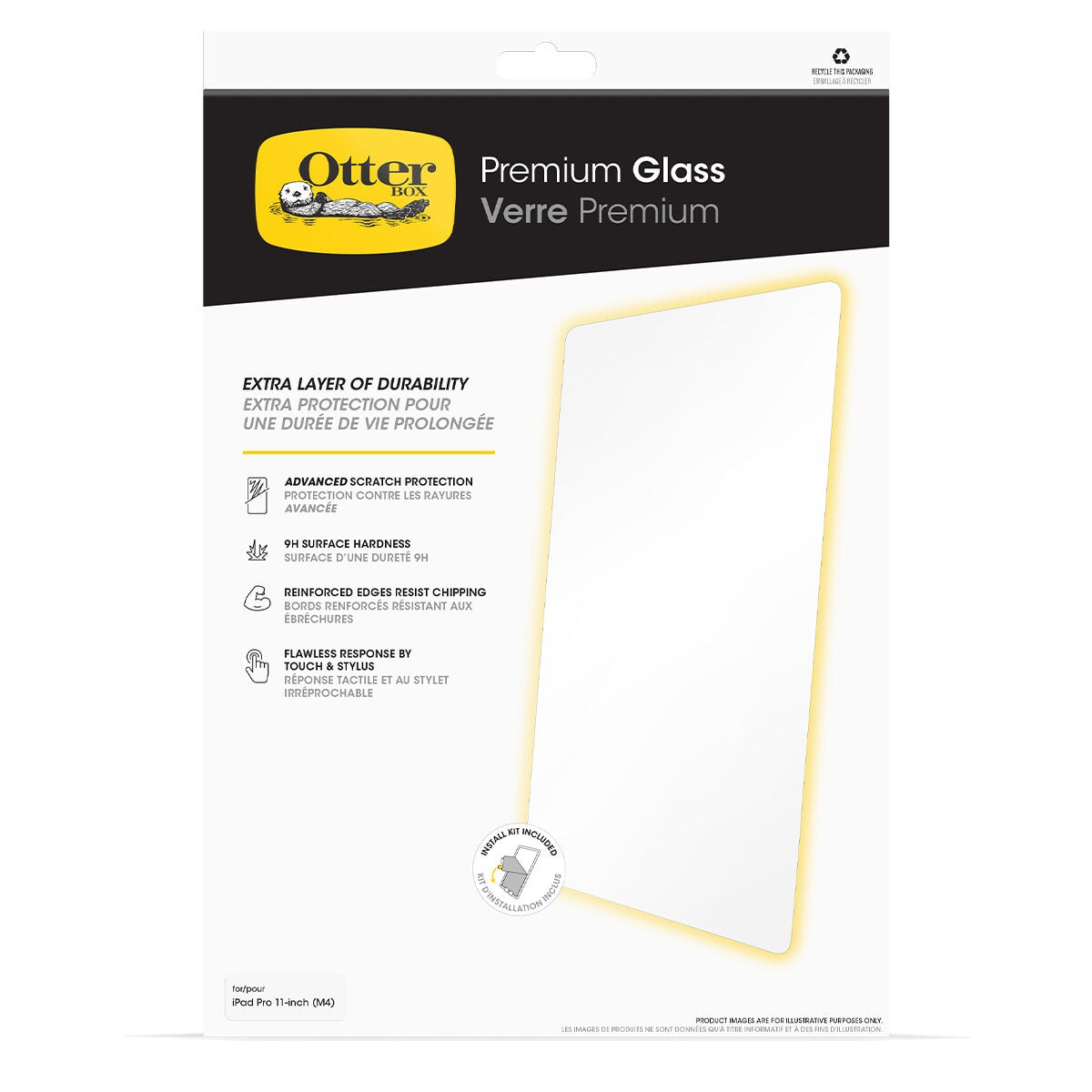 OtterBox Premium Glass Antimicrobial Apple iPad Pro M4 5th Gen Screen Protector 77-95296 | Ultra-Thin 11" 9H Hardness, Scratch Protection, Antimicrobial, Easy Install