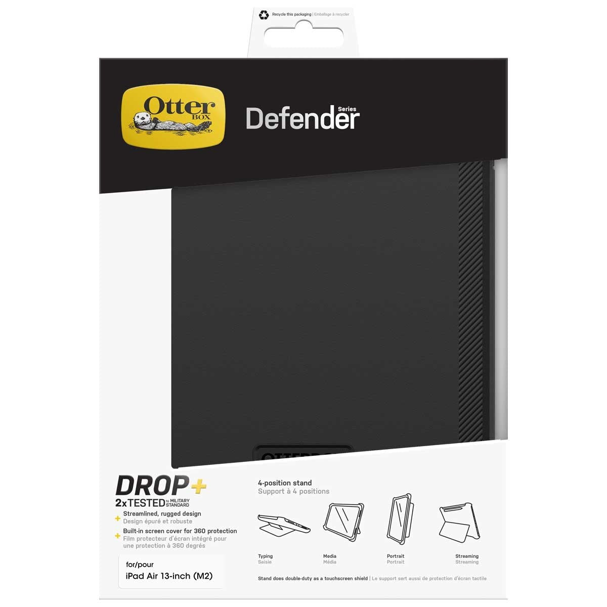 OtterBox Defender Apple iPad Air M2 1st Gen Case Black 77-95226