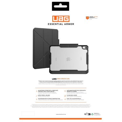 UAG Essential Armor Apple iPad Air M2 6th Gen Rugged Case Black 124474114040 - Auto-Wake/Sleep Folio, Military-Grade Drop Protection, Apple Pencil Storage, Tactical Grip