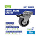 Easyroll 75mm Grey Rubber Swivel Plate Castor Plus Brake 55kg Load