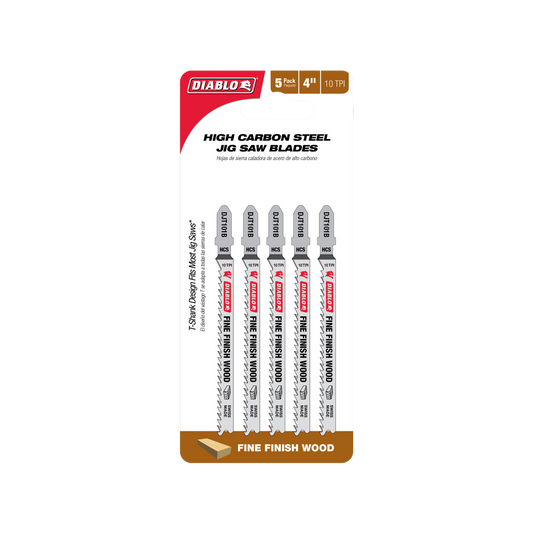 Diablo 100mm High Carbon Steel Jig Saw Blade - Fine Finish Wood Cuts - 5 Pack - Auzzistore