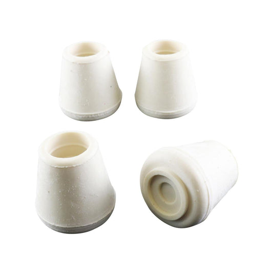 Surface Gard 13mm White Round Rubber Chair Tips 4 Pack - Auzzistore
