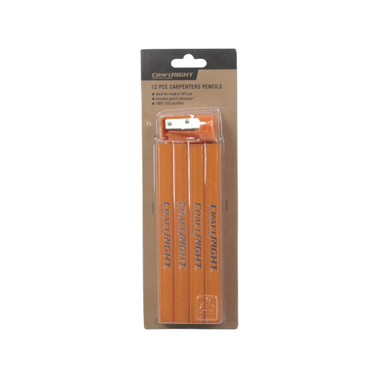 Craftright Carpenter Pencils - 12 Piece - Wooden - Easy To Use – view 2 - Auzzistore