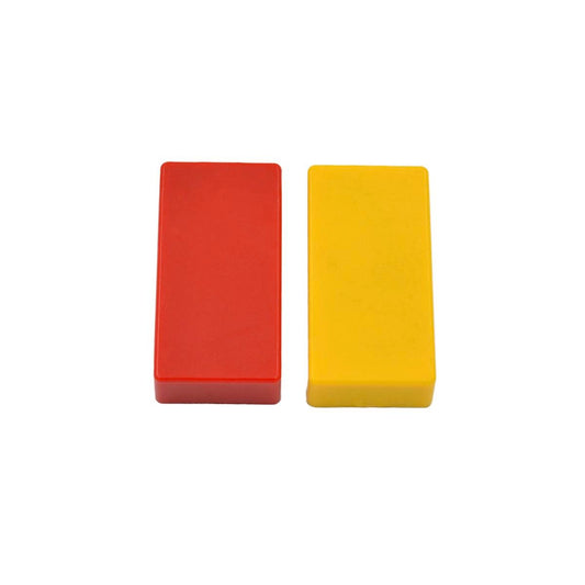 Everhang Yellow Red Block Magnet 52 x 12mm PVC Coated 2 Pack - Auzzistore