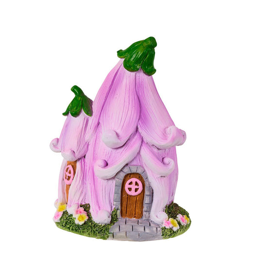 Northcote Pottery Purple Fairy House Statue - 140mm x 245mm - Weather Resistant