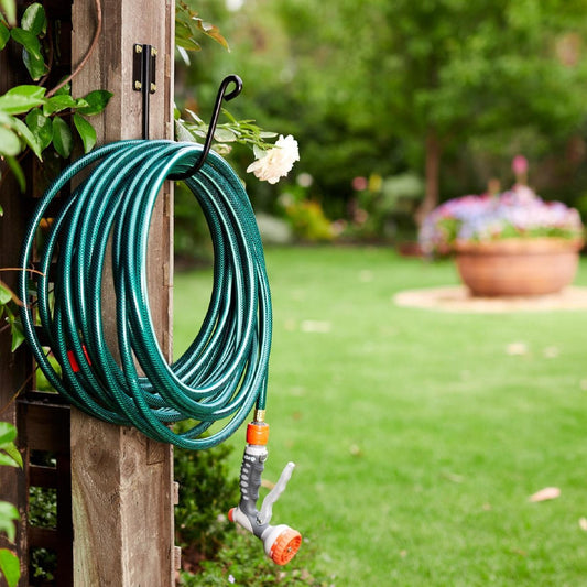 Haxbury Black Hose Hook - 30m Powder Coated Steel - Garden Storage – view 2 - Auzzistore