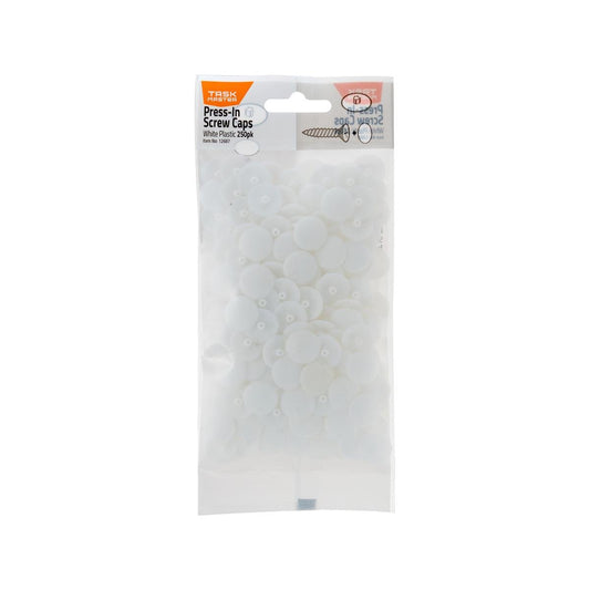 Taskmaster Screw Caps - 10mm - White - 250 Pack - Durable Plastic - Auzzistore