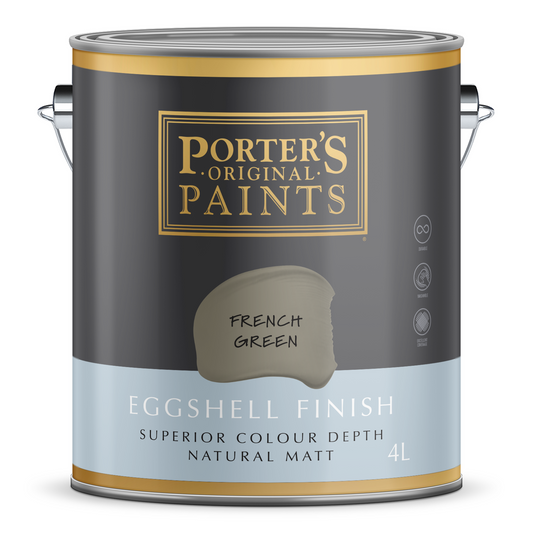 Porter S Washable Paint 4L - French Green - Eggshell Finish - 4L - Auzzistore