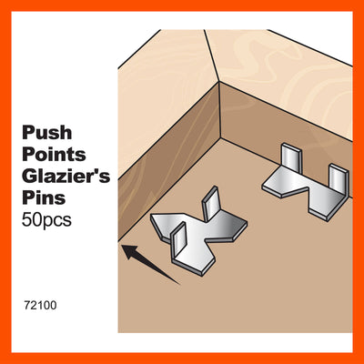 Everhang Push Point Glazier Picture Framing Pin 50 Pack Zinc Plated Durable