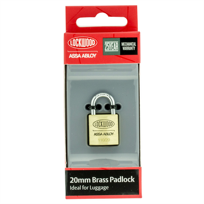 Lockwood 20mm Brass Padlock - Solid Brass - Durable - Easy To Carry