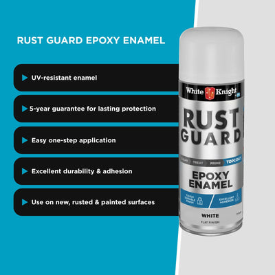 White Knight Rust Guard Spray Paint 310g Flat White UV-Resistant
