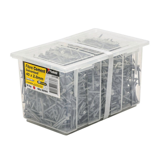 Paslode Galvanised Fibre Cement Nails 40mm 2.8mm 5kg Pack - Auzzistore