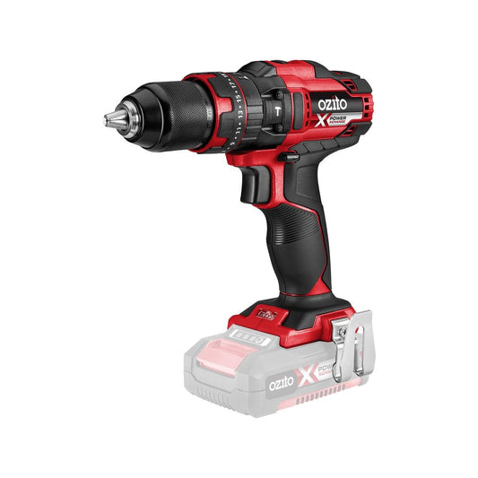 Ozito PXC 18V Hammer Drill Skin Only - 13mm Keyless Chuck - Lightweight - Red/Black/Silver - Auzzistore