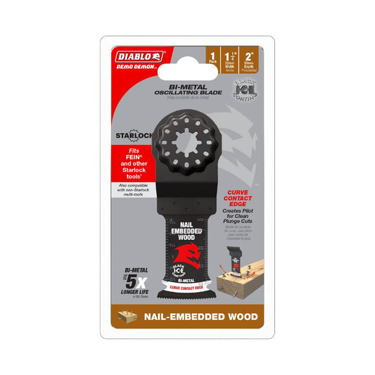 Diablo 32mm Starlock Bi-Metal Multi Tool Blade - Nail Embedded Wood - Durable Cutting Edge - Auzzistore